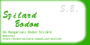 szilard bodon business card